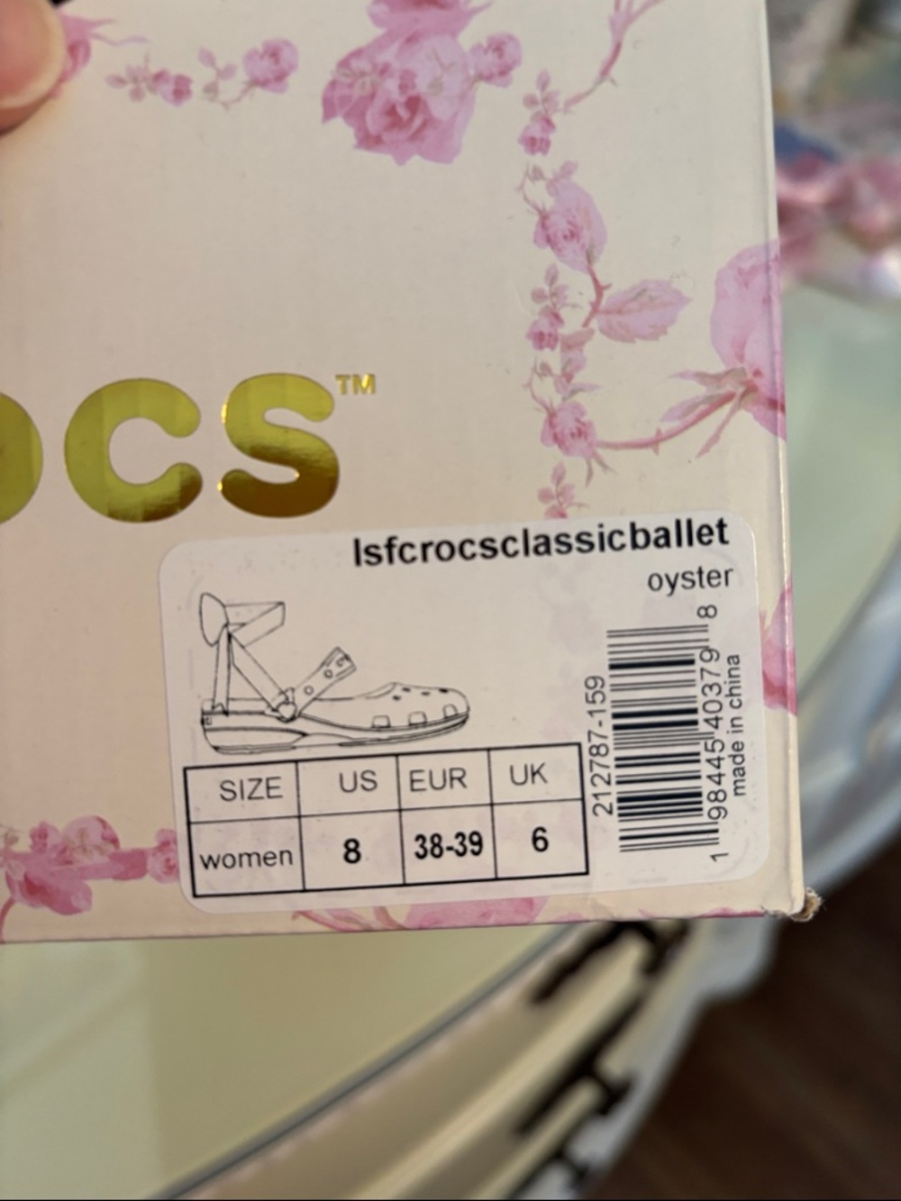 CROCS Floral-Print Shoe Box with Gold Logo Love Shack Fancy Ballet - Picture 6 of 14